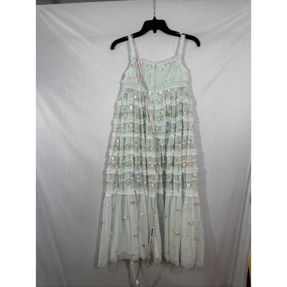 NWT Mac Duggal [Little Girls 10 ] 8217 RuffleEmbroidered Floral Long Dress J1945